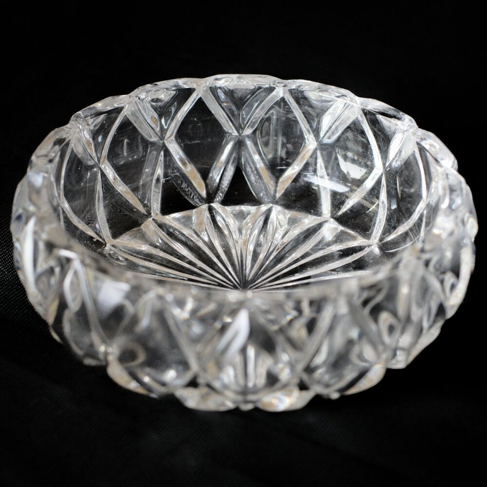 Cut Crystal Candy Dish with Diamond Pattern